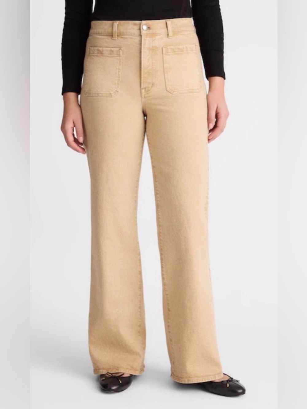Madewell The Emmy Wide Leg Pant in Fawn (Tan) Size 27 NWT